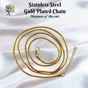 Stainless Steel Gold Plated Long Chain 31"